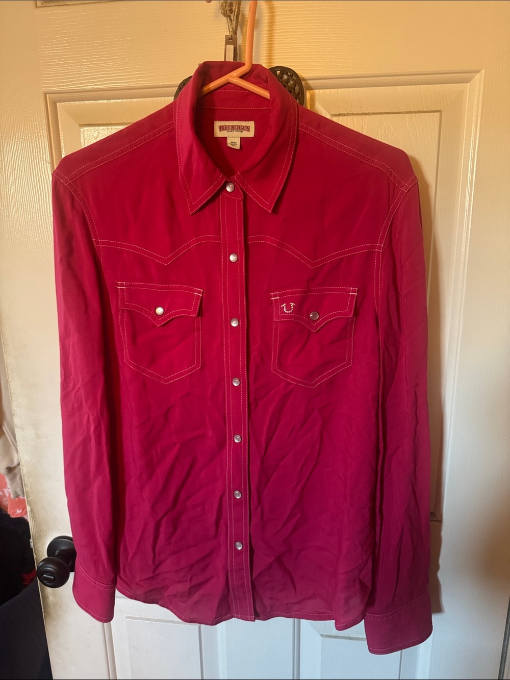 True Religion Hot Pink Western Snap Shirt